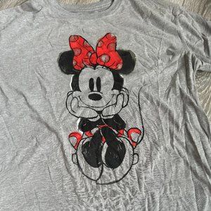 Disney Minnie Mouse Grey T-shirt - Women's Size Small